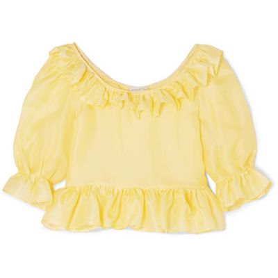 Delia Ruffled Silk-Organza Blouse from Maisoncleo