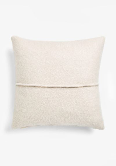 Cream Faux Mohair Cushion 