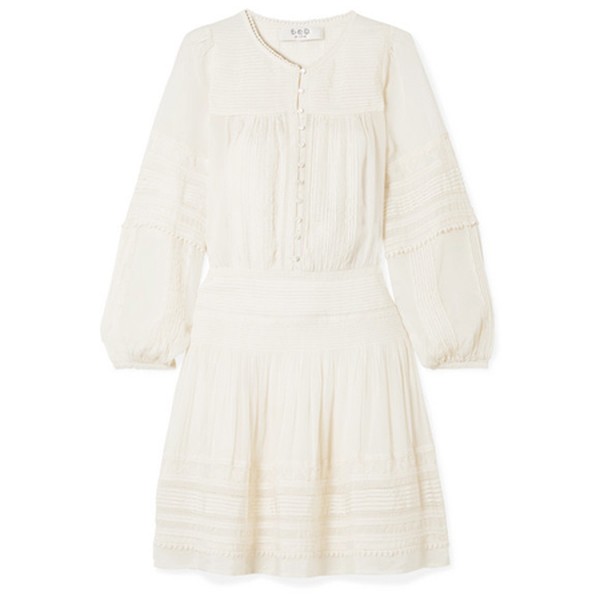 Azzedine Embroidered Crepe De Chine Dress from Sea