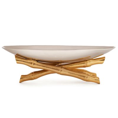 Bambou 24kt Gold & Stainless Steel Bowl from L'Objet