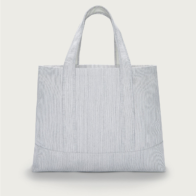 Canvas Fine-Stripe Shopper Bag