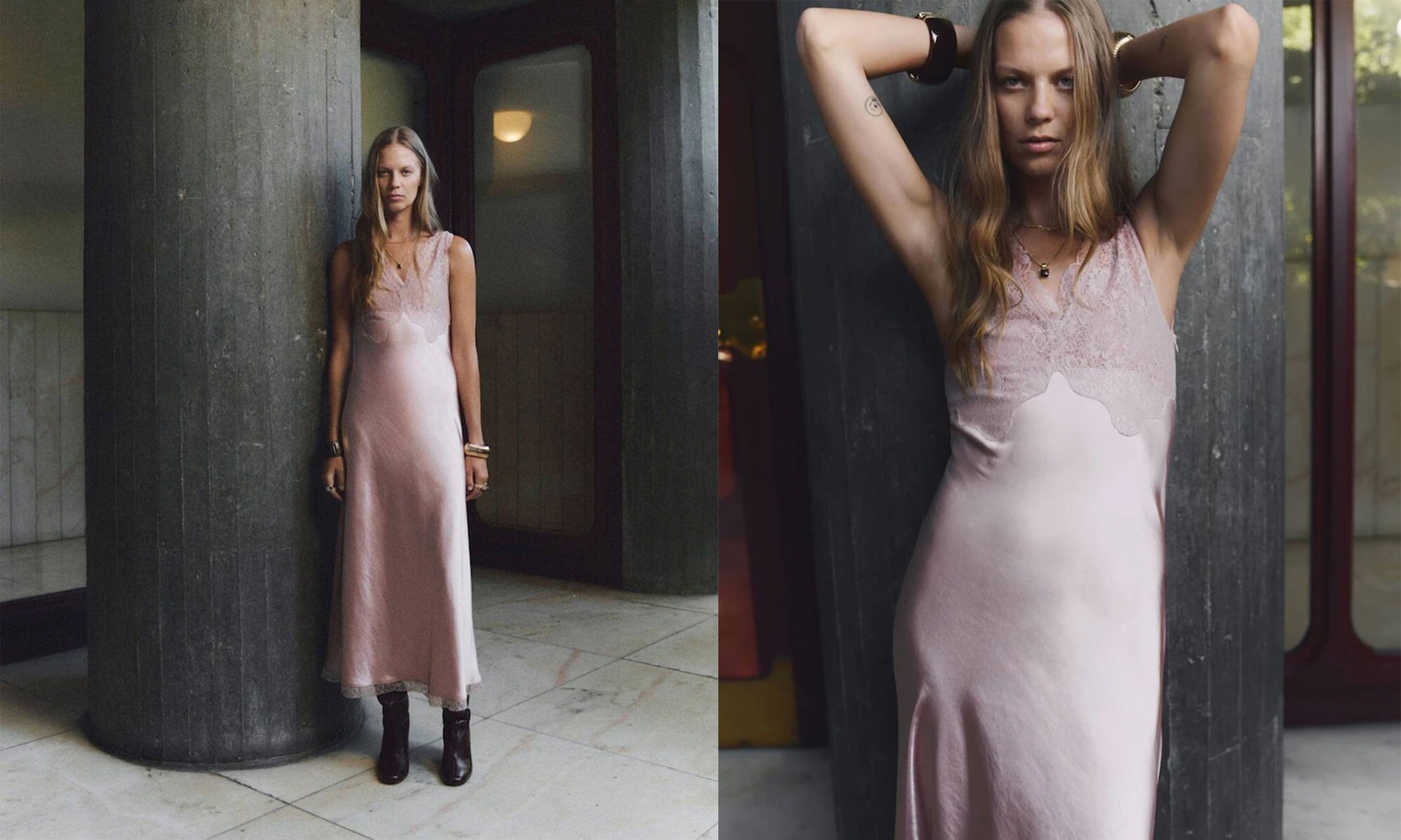 Lace Satin Camisole Dress from Mango