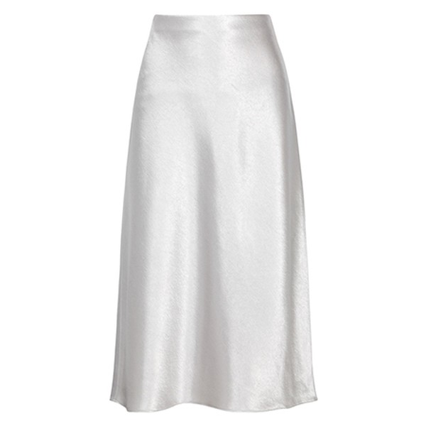 Silver Hammered Satin Skirt from Vince