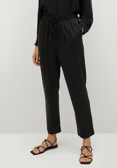 Drawstring Flowy Trousers from Mango