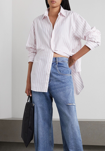 Appliquéd Striped Cotton-Poplin Shirt from Acne Studios