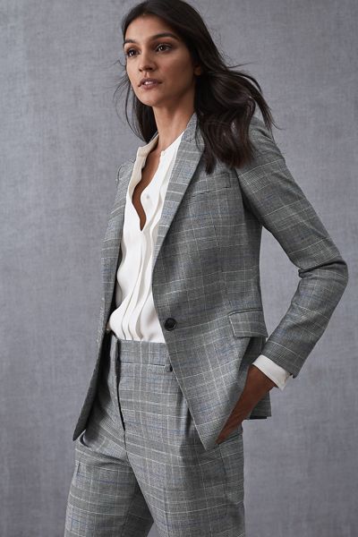 Slim Fit Checked Blazer