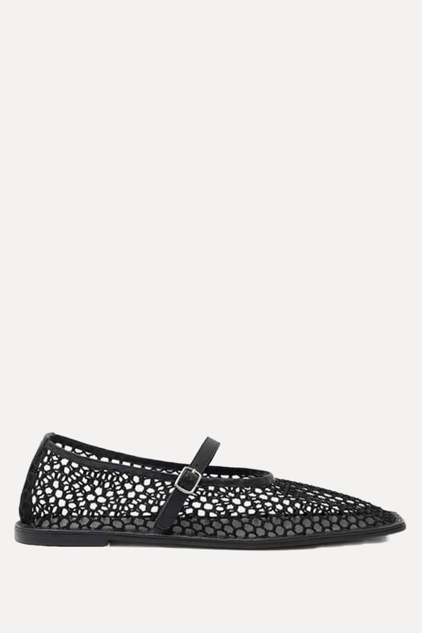 Mesh Mary Jane Ballerina Flats