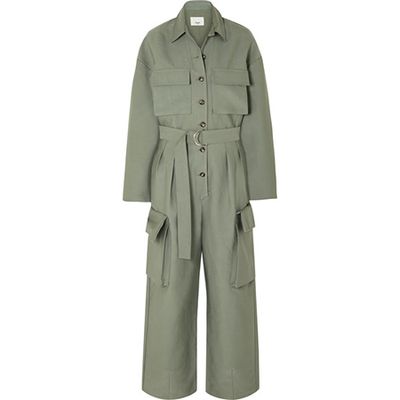 Linda Cargo Jumpsuit in Sage Green from Frankie Shop