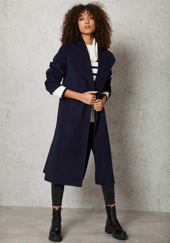 Navy Waterfall Split Seam Coat from Mint Velvet