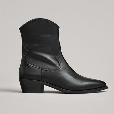 Black Cowboy Ankle Boots from Massimo Dutti