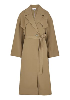 Camel-Belted Crepe-Trench Coat from Acne Studios
