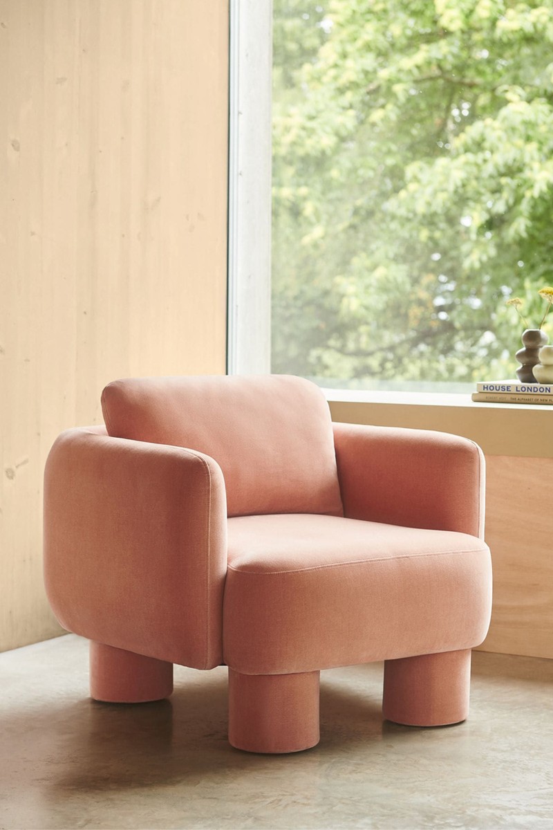 Opulent Chenille Bloor Tube Accent Chair from NEXT HOME