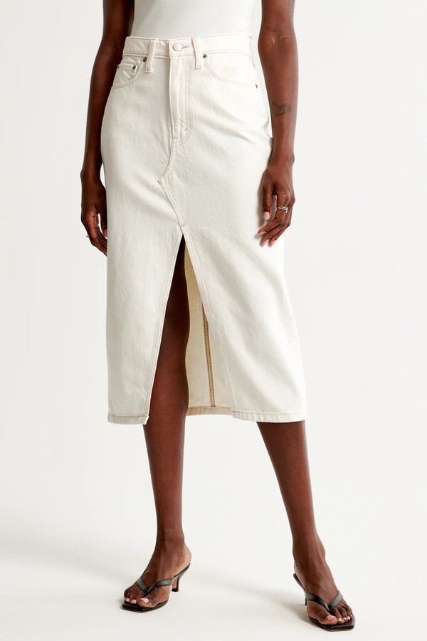 White Denim Midi