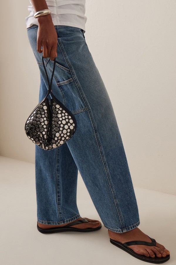 Demy Studded Leather Shoulder Bag from Staud