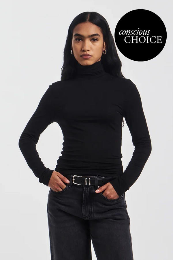 Soft Roll Neck Long Sleeve Top from Ninety Percent