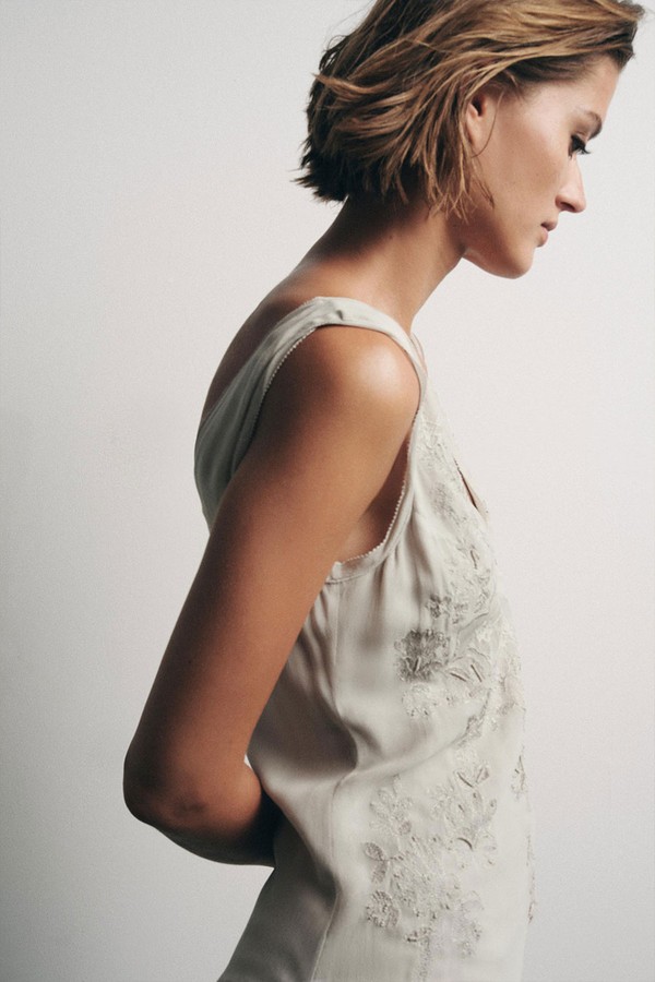 Georgette Dress With Embroidery & Beads