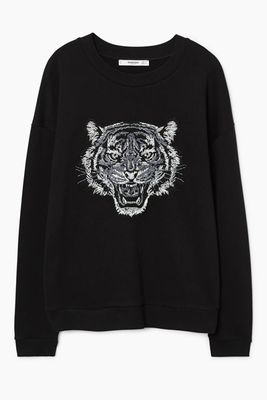 Tiger Embroidered Sweatshirt from Mango