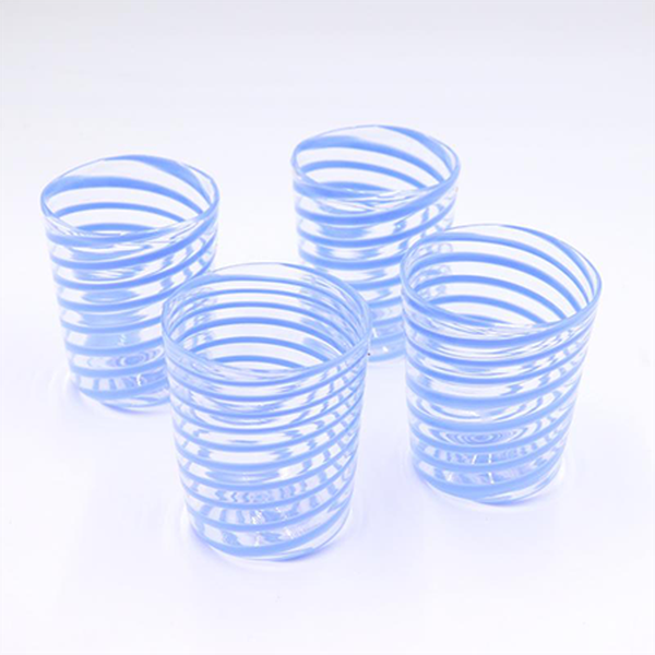 Box Of 4 Murano Spiral Tumblers