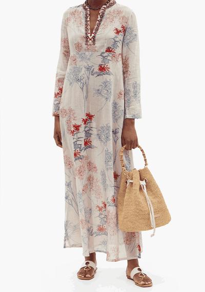 Cappa Floral-Print Cotton Kaftan from La Sirenuse, Positano