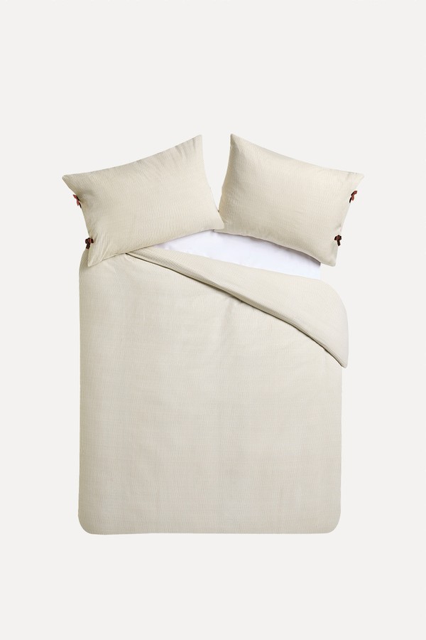  Ansel Stripe Cotton Duvet Cover & Pillowcase Set