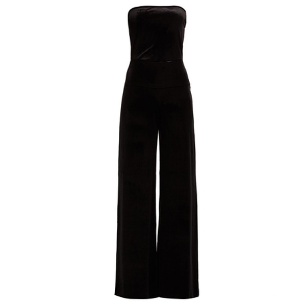 Strapless Velvet Jumpsuit from Norma Kamali