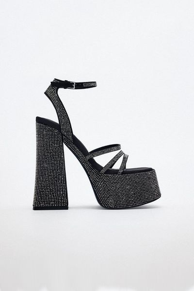 High-Heel Platform Rhinestone Sandals from Zara