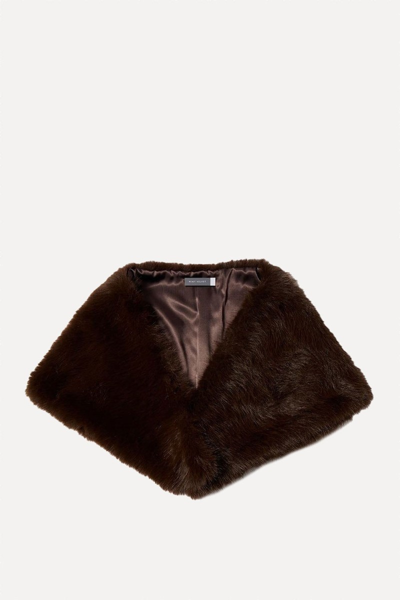 Aux Fur Triangle Scarf from Mint Velvet