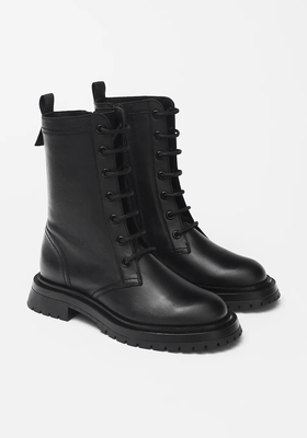 Lace-Up Leather Ankle Boots  from Zara
