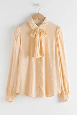 Jacquard Pussy Bow Blouse from & Other Stories