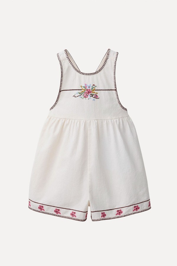 Short Cross-Stitch Embroidered Jumpsuit from ZARA