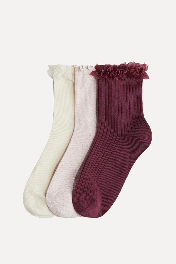 Pack Of 3  Overlock-Detail Socks from H&M