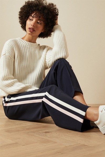 Side Stripe Wide Leg Trousers