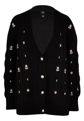 Black Embroidered Cardigan from River Island