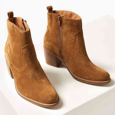 Suede Western Ankle Boots