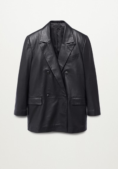 100% Leather Blazer from Mango