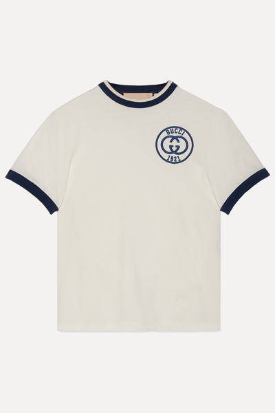 Cotton Jersey T-Shirt With Gucci Embroidery from Gucci