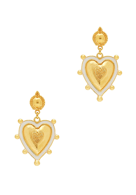Sicilian Heart 18kt Gold-Plated Drop Earrings from Soru Jewellery