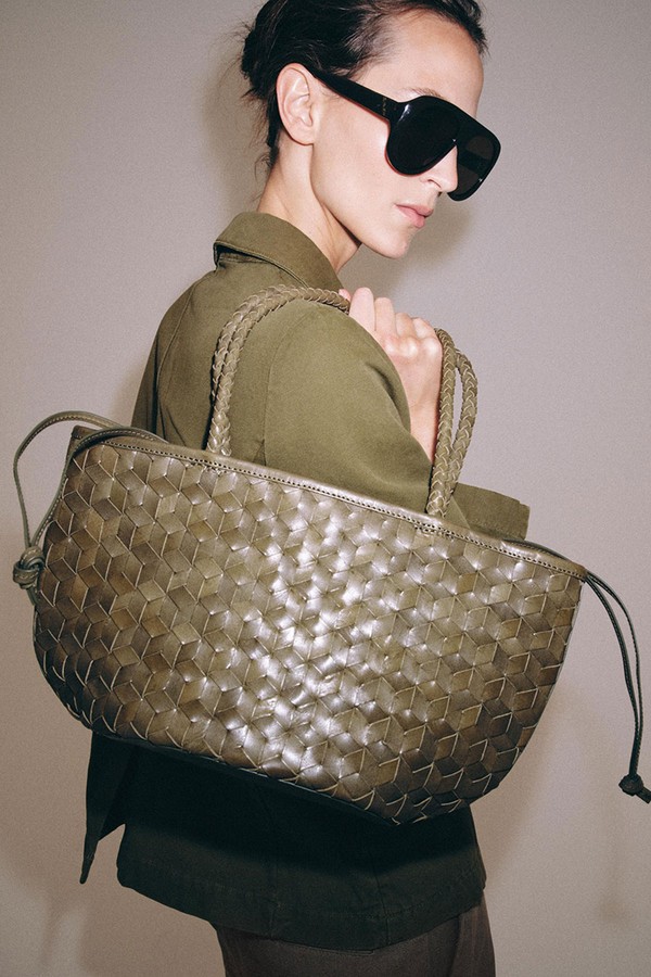 Braided Leather Shoulder Bag