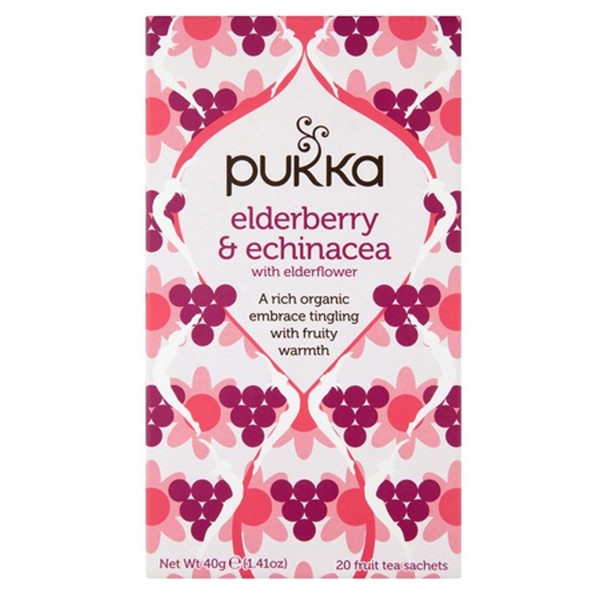 Elderberry & Echinacea with Elderflower Tea Bags from Pukka Herbs