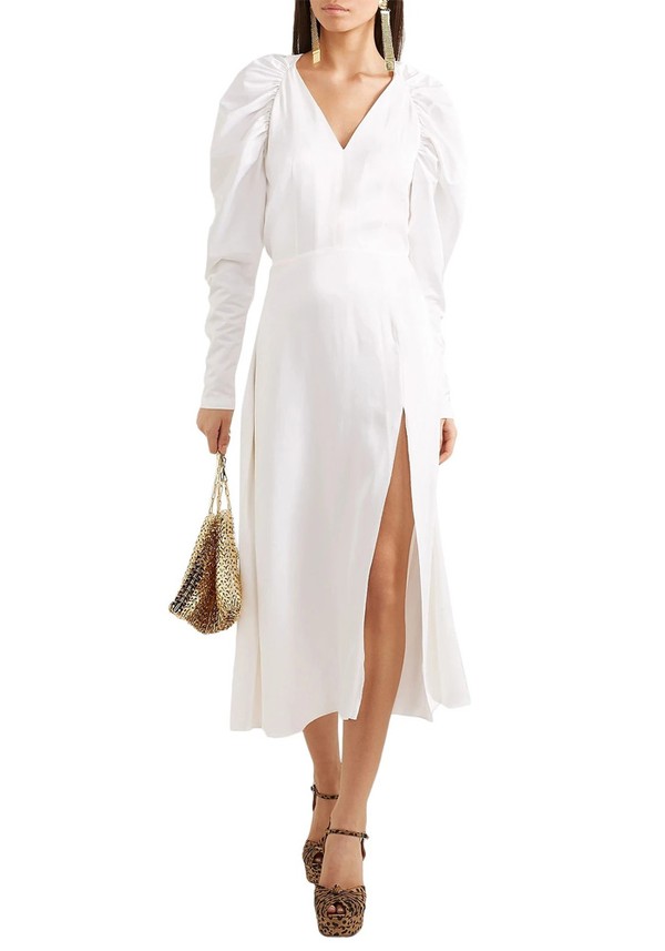 Gathered Satin Midi Dress from Rotate Birger Christensen