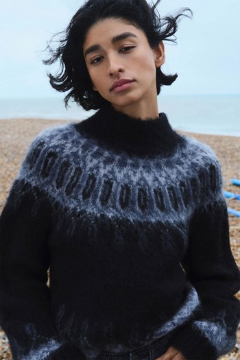 Ebony Brushed Yoke Fairisle Jumper