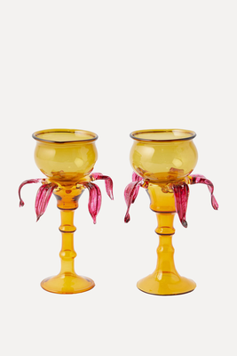 Set Of Two Glass Candlesticks  from Johanna Ortiz 