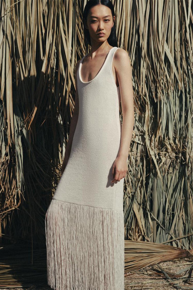 Fringed Knit Dress