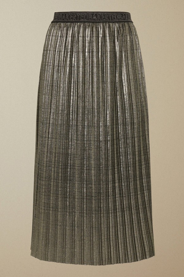 Gretta Metallic Pleated Midi Skirt from Ted Baker