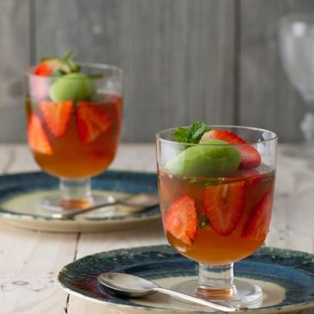 Pimm's Jelly With Cucumber Sorbet