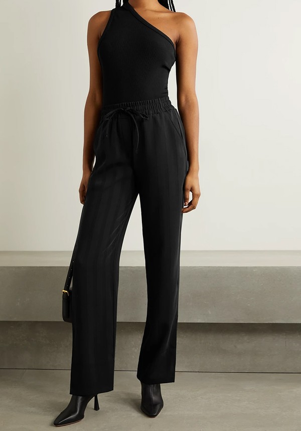 Striped Crepe Wide-Leg Pants from The Range