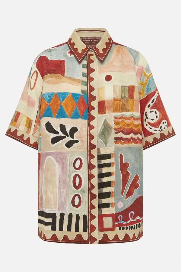 Michelle Printed Linen Shirt from ALEMAIS