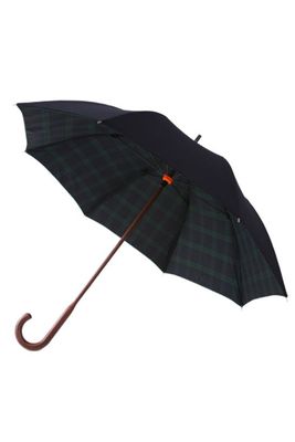 Navy & Black Tartan Classic Umbrella from London Undercover