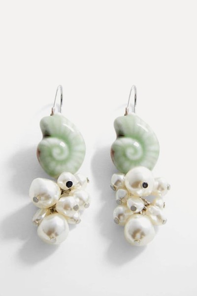 Combined Shell Earrings from Mango