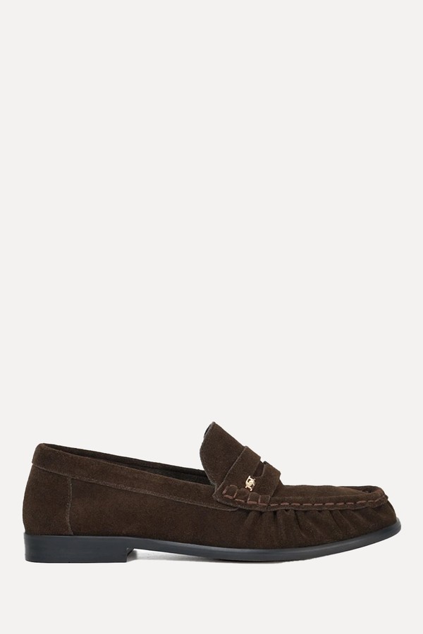 Grisella Suede Slip On Ruched Toe Loafers